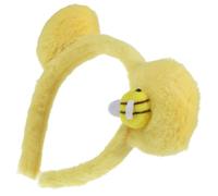 DEEPCRAFF Cerchietto con Orecchie D'orso e Antenne Ape per Feste | Giallo, Leggero e Confortevole, Adatto a Compleanno e Ballo in Maschera, Stile Carino