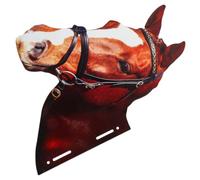 DEEPCRAFF Ornamento a Testa di Cavallo in Ferro per Giardino e Recinto | Design Realistico e Vivace, Uso Interno ed Esterno, per Balconi, Portici e Prato