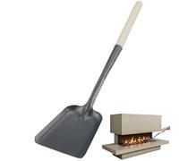 DEEPCRAFF Pala Pulizia per Cenere da Stufa Manico lungo Legno | Ferro Forgiato a Mano, Testa Ampia e Superficie Liscia senza Bave, per Caminetti e Falò