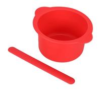DEEPCRAFF Pentolino in Silicone Rosso per Fusione della Cera con Manico Antiscottatura e Fondo Piatto, Ciotola Flessibile per Riscaldare Granuli di Cera e Miscelare Polveri