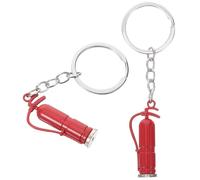 DEEPCRAFF Portachiavi Firefighter in lega di zinco, 2 pezzi, ornamento chiave mini estintore, facile da portare, regalo per vigili del fuoco