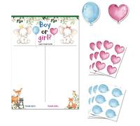 DEEPCRAFF Poster Gioco Previsione Genere per Shower Adesivi in Carta | Motivi Cartoni, Stile Grazioso, Schede Voto Incluse, per Festa Shower e Rivelazione del Genere