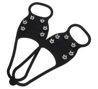 DEEPCRAFF Ramponi da Ghiaccio Antiscivolo per Scarponi, 6 Denti | Silicone e Acciaio Inossidabile, Nero, Design Leggero e Compatto, per Pesca nel Ghiaccio e Arrampicata