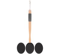 DEEPCRAFF Spazzola da Bagno Set Versatile con Manico in Legno ed Eva Nero, Applicatore Posteriore per Lozione con Teste Spazzola Antiscivolo e Esfoliazione Corpo per Doccia