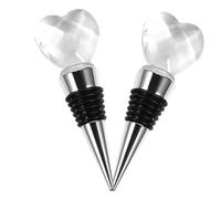 DEEPCRAFF Tappi Unico Vino e di di Cuore Lega Bottiglie in Forma a Cristallo, Set da 2 Pezzi Bordi Lisci e Design Sigillare Bottiglie di Vino e Spumante