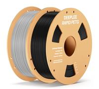 DEEPLEE Filamento per stampa PETG RAPID 1,75 mm 1 kg Filamento nero x1 Filamento grigio x1