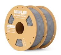 DEEPLEE Filamento PLA Basic 1.75 mm, Pack da 2 kg (2×1 kg) Grigio, Precisione ±0.02 mm, Avvolgimento Antiostruzione per Stampanti FDM