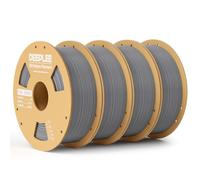 DEEPLEE Filamento PLA Basic 1.75 mm, Pack da 4 kg (4×1 kg) Grigio, Precisione ±0.02 mm, Avvolgimento Antiostruzione per Stampanti FDM