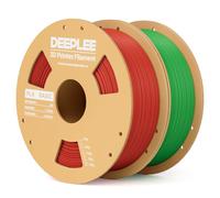 DEEPLEE PLA Basic 1,75 mm, Set 2 Colori, 2kg, +/-0,02 mm, per Stampanti FDM | Set 2 colori: Rosso, Verde Prato. Antiintasamento, stampa 3D precisa.