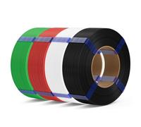 DEEPLEE PLA Basic 1.75mm, (4×1 kg), Senza Bobina | Colore: Nero + Bianco + Rosso + Verde Prato. Precisione ±0.02 mm. Anti groviglio. Stampa liscia. Compatibile FDM.