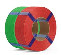 DEEPLEE PLA Basic 1.75mm, Rosso + Verde Prato (2×1 kg), Senza Bobina | Precisione ±0.02 mm. Anti groviglio. Stampa liscia. Compatibile FDM.