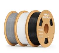 DEEPLEE Rapido Filamento PLA Plus 1,75 mm, Filamento PLA+ ad Alta Velocità Fino a 600 mm/s, Precisione Dimensionale +/- 0,02 mm, per Stampanti 3D FDM, Nero Bianco Grigio 3KG