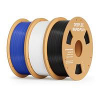 DEEPLEE Rapido Filamento PLA Plus 1,75 mm, Filamento PLA+ ad Alta Velocità Fino a 600 mm/s, Precisione Dimensionale +/- 0,02 mm, per Stampanti 3D FDM, Nero Bianco Blu 3KG