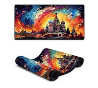 DEEPPAPEU Tappetino per mouse colorato Russia. Tappetino per mouse lungo San Pietroburgo 30x60 cm, superficie liscia e antiscivolo, base in gomma, bordi cuciti a maglia micrometrica.