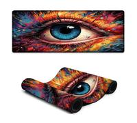 DEEPPAPEU Tappetino per mouse da gioco Imagine Colorful Eyes 30x80 cm con bordi cuciti anti-sfilacciamento e base in gomma antiscivolo precisione e velocità migliorate.