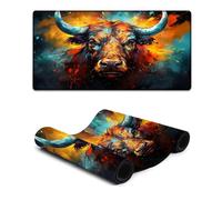 DEEPPAPEU Tappetino per mouse esteso con motivo a mucca blu colorata grande base in gomma antiscivolo impermeabile e antimacchia adatto per PC MacBook laptop 30x60cm