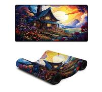 DEEPPAPEU Tappetino per mouse Gmaing grande colorato psichedelico con baita di campagna extra large 30x60 cm grande tappetino da scrivania per una presa stabile su superfici lisce - antiscivolo