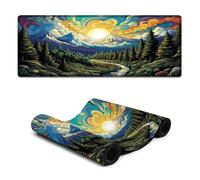 DEEPPAPEU Tappetino per mouse grande con montagne psichedeliche colorate dei Carpazi superficie liscia alta precisione movimento rapido antigraffio base antiscivolo 30x80 cm