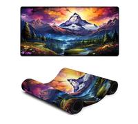 DEEPPAPEU Tappetino per mouse grande con motivo di montagne colorate tastiera per computer superficie liscia alta precisione movimento rapido antigraffio base antiscivolo 30x60 cm