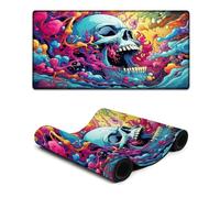 DEEPPAPEU Tappetino per mouse grande con motivo mostro su sfondo colorato impermeabile 30x60 cm superficie liscia alta precisione movimento rapido antigraffio base antiscivolo.