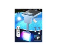 DeeprBlu 2 in 1 Luci Piscina Solari per Piscina Fuori Terra Metallo, Termometro Piscinas Digitale con Display Retroilluminato, Alta Luminosità Luci per Piscinas con Telecomando, Luce LED Sommergibile