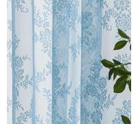 Deeprove Tende trasparenti in pizzo blu, lunghezza 182,9 cm, set di 2 pannelli, filtro per la luce della privacy, coppia di tende decorative floreali per asilo, camera da letto dei ragazzi, soggiorno,