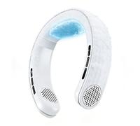Deepvolution Ventilatore da collo da uomo con piastra di raffreddamento, condizionatore d'aria portatile a mani libere, forte flusso d'aria, ventilatore personale per lavoro all'aperto, pesca, golf