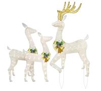 Deer 3D alleggerito - Scultura luminosa acrilica con LED integrati, elegante decorazione natalizia per esterni | Set di renne decorative pre-sweptotate per giardino, corridoio, terrazza, patio festivo