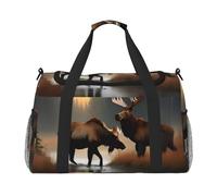Deer Bear Alce Stampa Grande Capacità Mano Carry Bag per le Donne Pieghevole Carry On Tote per Aereo Viaggi