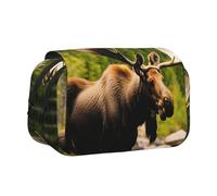 Deer Bear Alce Stampa Portamatite Portatile Cosmetici Toiletry Borse Multiuso Carino Grande Capacità Uso quotidiano