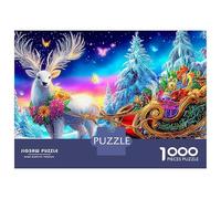 Deer by Stream Puzzle Da 1000 Pezzi Xmas Reindeer in Cartone Spessore Per Bambini 12+ Educativo Regalo Offerta Speciale Con Poster 70x50cm/1000pcs
