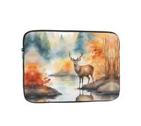 Deer by The River - Custodia per laptop da 15", adatta per laptop da 15", borsa da trasporto per laptop da lavoro o scuola