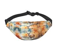 Deer by the River - Marsupio grande da viaggio, adatto per sport, corsa, ciclismo, viaggi, pesca