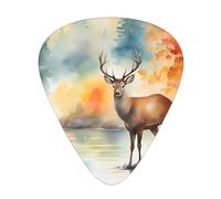 Deer by the River Plettri per chitarra stampati, 12 pezzi in 3 diversi spessori, adatti per chitarra acustica, chitarra elettrica e musicisti band