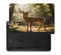 Deer Encounter The Dawn Light Porta passaporto per donne e uomini portafoglio da viaggio sottile organizer per documenti d'identità porta carte d'identità custodia porta passaporto in pelle PU porta