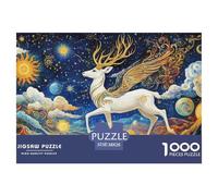 Deer God 1000 Pieces Jigsaw Puzzles For Adults Challenging Game Stress Relieving Entertainment Exercise The Memory of The Brain for Family Decorations 38x26cm/1000pcs