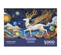 Deer God Jigsaw Puzzle 1000 Pezzi Per Adulti,Starry Sky Gioco Diabilità Impossibile Puzzle Arte Gioco Intellettivo Familiare Idea Regalo Uomo E Donna 70x50cm/1000pcs