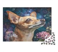 Deer Head Chihuahua, Starry Night Sky Puzzle Per Adulti || 1000pcs (75x50cm) Puzzle Giochi Educativi,decorazioni Per La Casa
