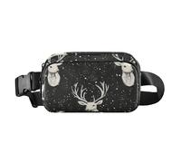 Deer Heads - Marsupio con elementi cosmici alla moda, per donne e uomini, multiuso, con tracolla regolabile, per ciclismo, escursionismo, palestra, elementi cosmici con teste di cervo, taglia unica,