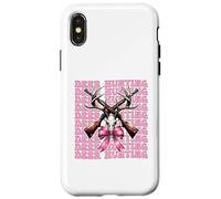 Deer Hunter Cervo Caccia Ragazza Coquette Bow Nastro Rosa Custodia per iPhone X/XS