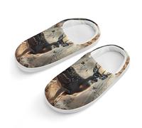Deer Hunting Deer in The Forests, pantofole in cotone per bambini, per camera da letto, interni ed esterni, Stile bianco, 28-29