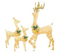 Deer illuminato 3D - Figura a LED da 18.11x8 pollici, renne per vacanze scintillanti, decorazione acrilica con set di famiglia | Decorazioni esterne interne per la vigilia di Natale, riunioni stagiona