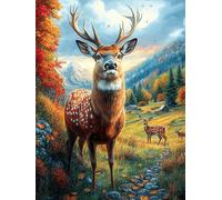 Deer in Autumn Forest Puzzle 500 Pezzi Firenze Per Adulti Mitos Fantástico Cuento De Hadas Cartone Di Alta Qualità Per Collezione Artistica Da Passatempo Regalo Di Laurea Qualità Museale 500 PCS