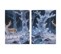 Deer in Crystal Forest - Custodia per passaporto per donne e uomini, alla moda, portatile, per carte d'identità, organizer per documenti da viaggio, per regali indispensabili