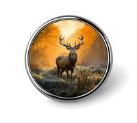 Deer in the Grass Distintivo rotondo personalizzato in metallo spilla da bavero badge adatta per abbigliamento borse cappello spilla stampata umoristica distintivo decorazioni per feste accessori per