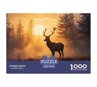 Deer in The Misty Forest Puzzle Giochi 1000 Pezzi Per Gioco Familiare Arte Animal Puzzle Adulti Idea Regalo Per 70x50cm/1000pcs
