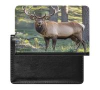 Deer in The Wild Porta passaporto per donne e uomini in pelle PU custodia per passaporto custodia per viaggio minimalista sottile tasca frontale portafoglio porta carte di credito organizer documenti