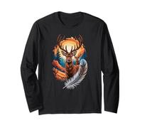 Deer Majestic Feather Wildlife Zoo Day Uomini Donne Bambini Maglia a Manica