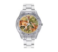 Deer Mama and Little Men's Business Watch Fashion Stainless Steel Orologi da polso personalizzati di facile lettura orologi per le donne