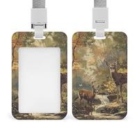 Deer mimetico caccia albero modello ID Badge Holder con cordino verticale plastica